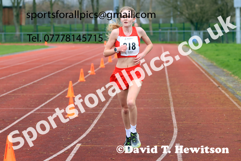 Womens Under-17s Young Athletes 5k, 2026 Northern Mens 12 and Womens 6 Stage Road Relays and Young Athletes 5k, Sheepmount Stadium, Carlisle. Photo: David T. Hewitson/Sports for All Pics